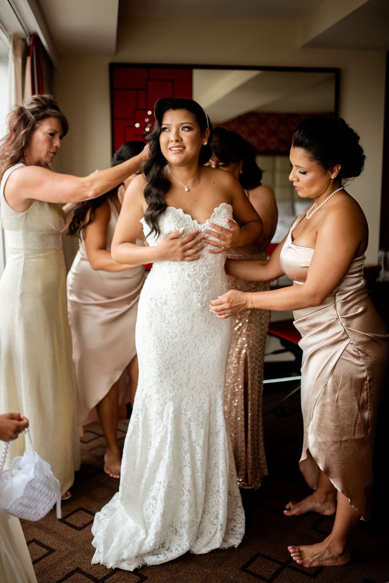 Bride getting ready with bridesmaids - Las Vegas wedding consulting