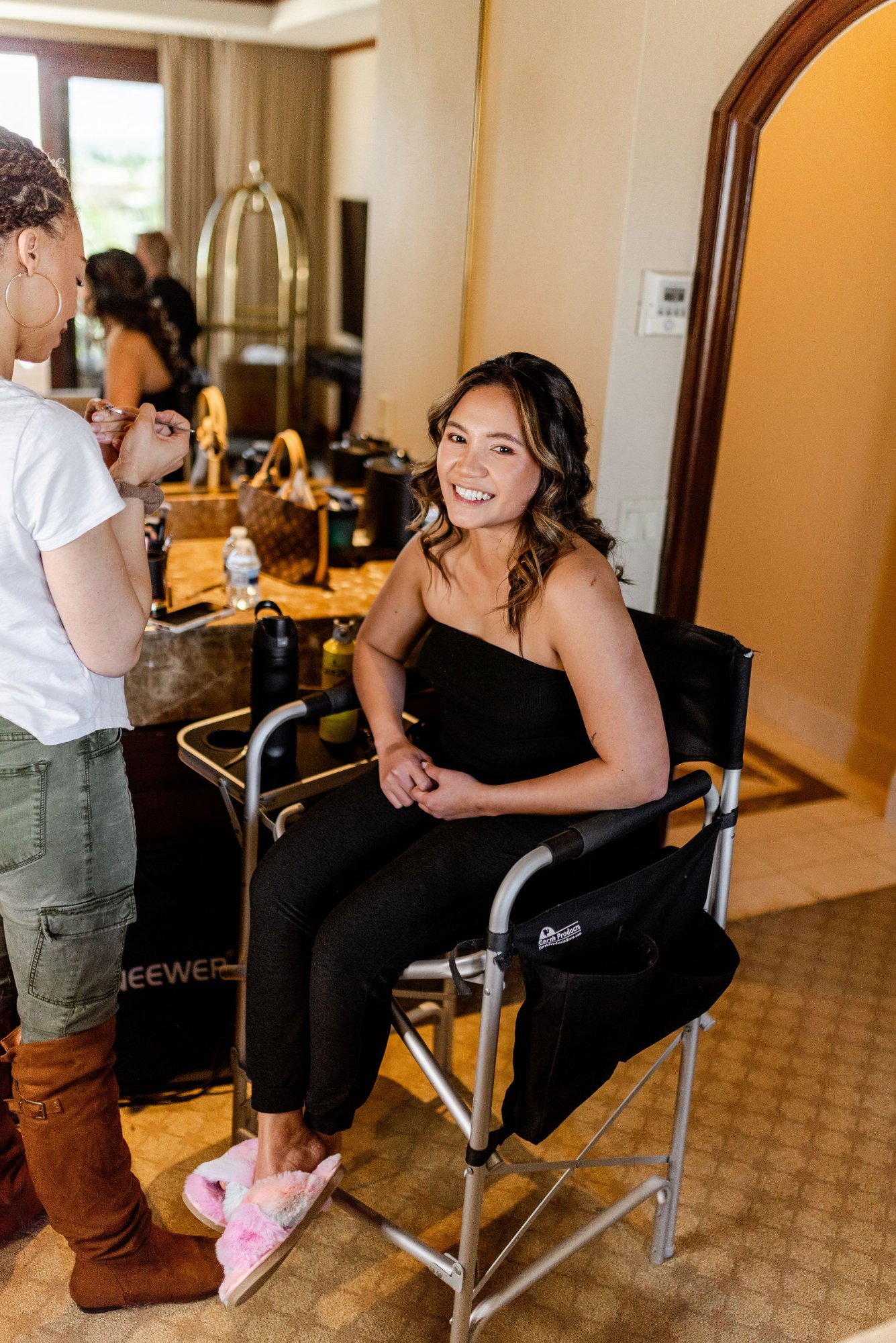 Marissa preparing for a Las Vegas wedding - behind the scenes